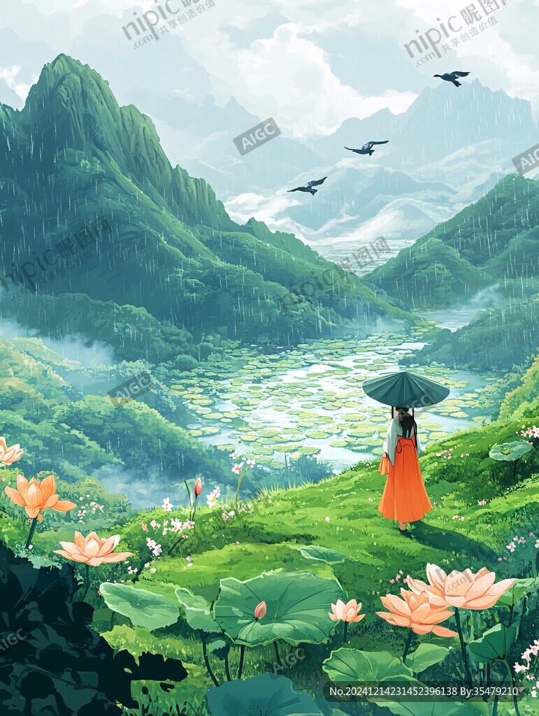 谷雨插画竖版