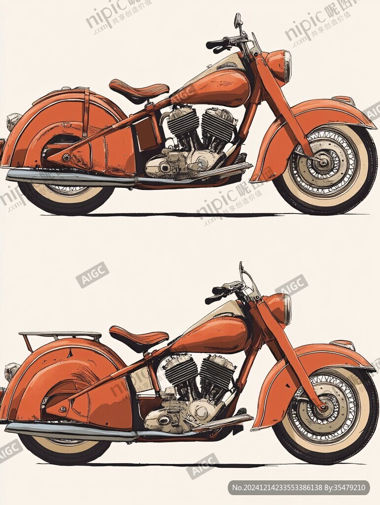 手绘摩托车