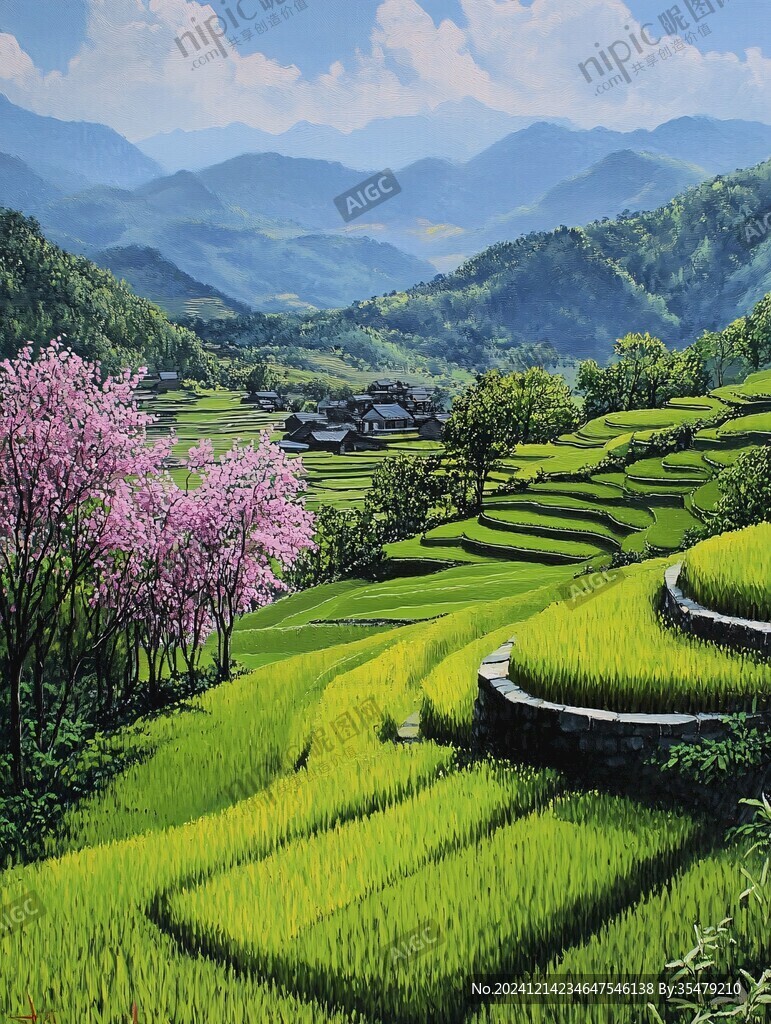 农田风景装饰画