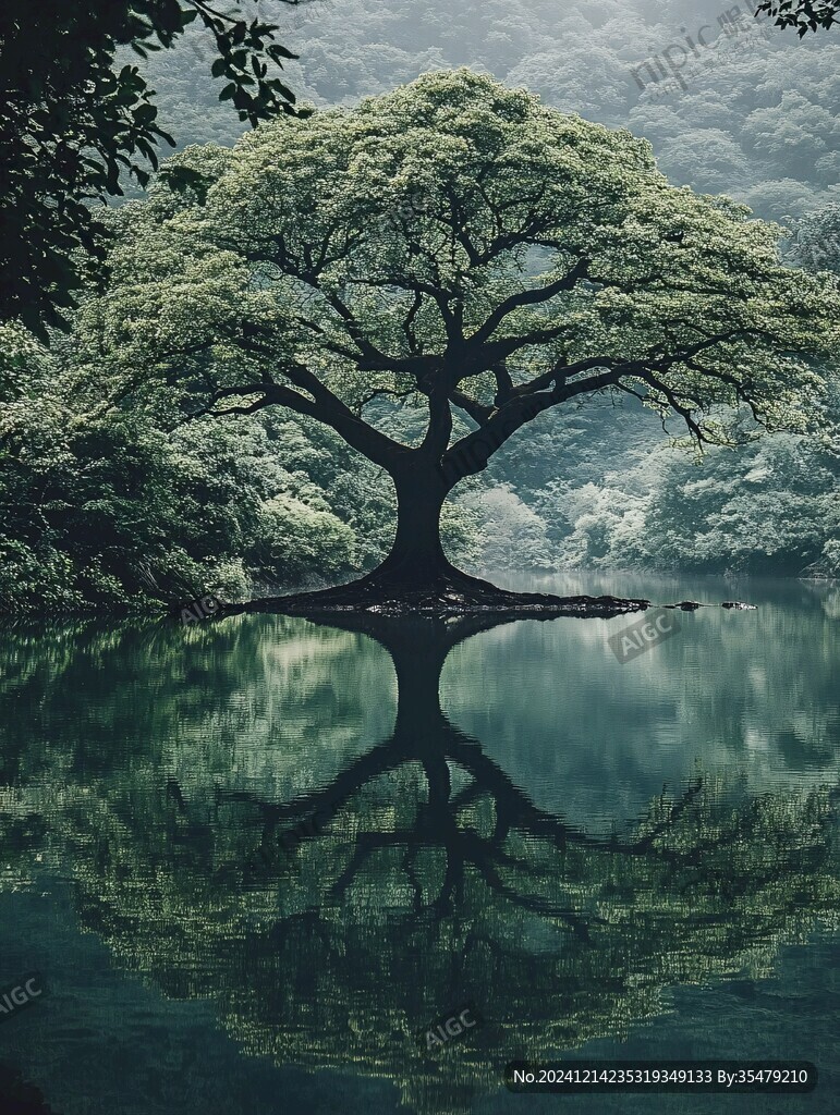 水面大树
