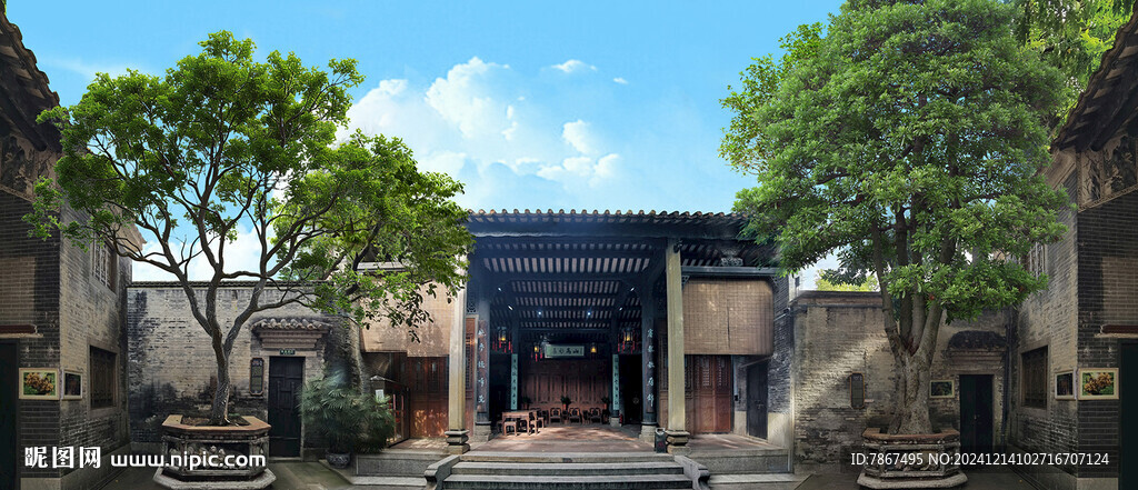 古建筑展位画面设计