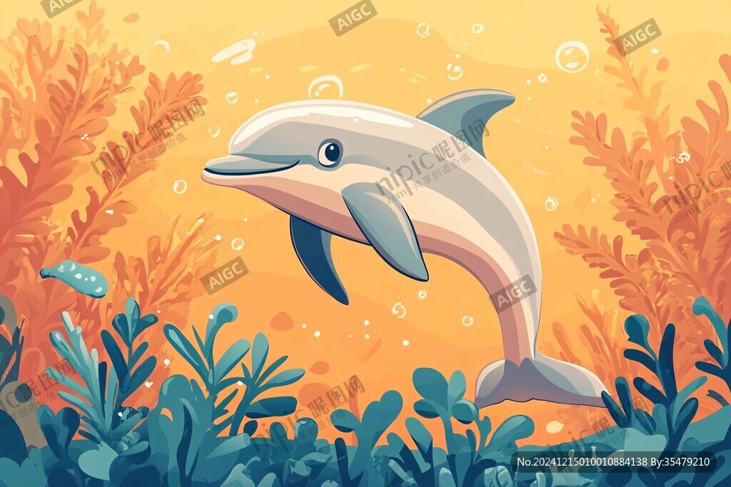 海豚插画