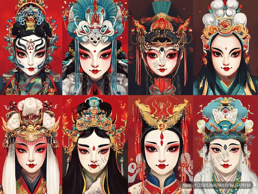 京剧花旦插画