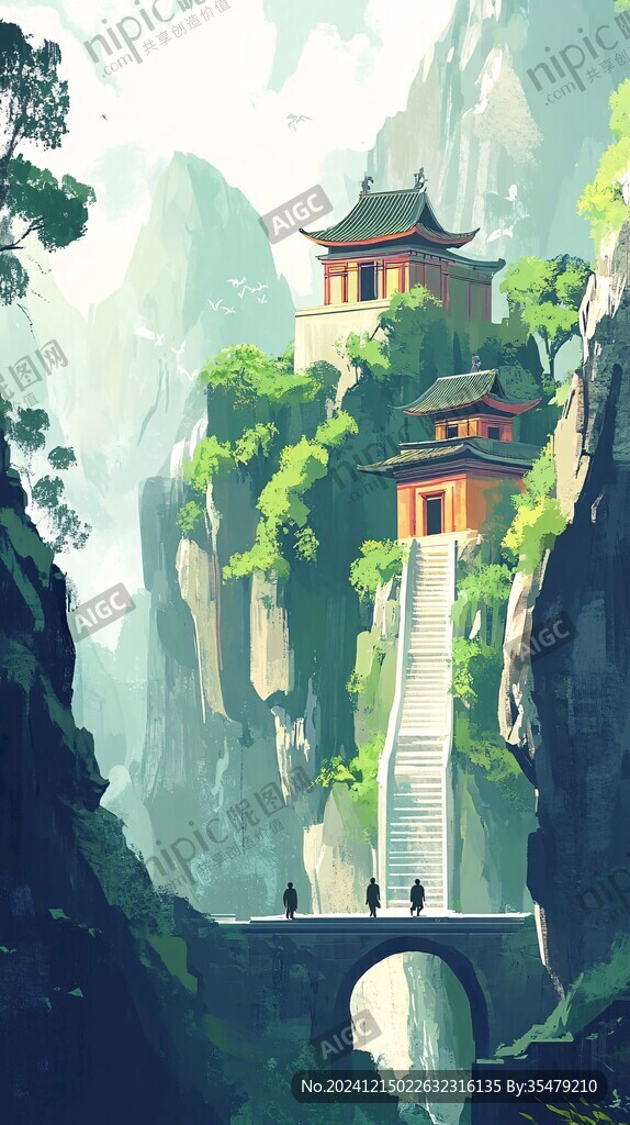雁荡山插画