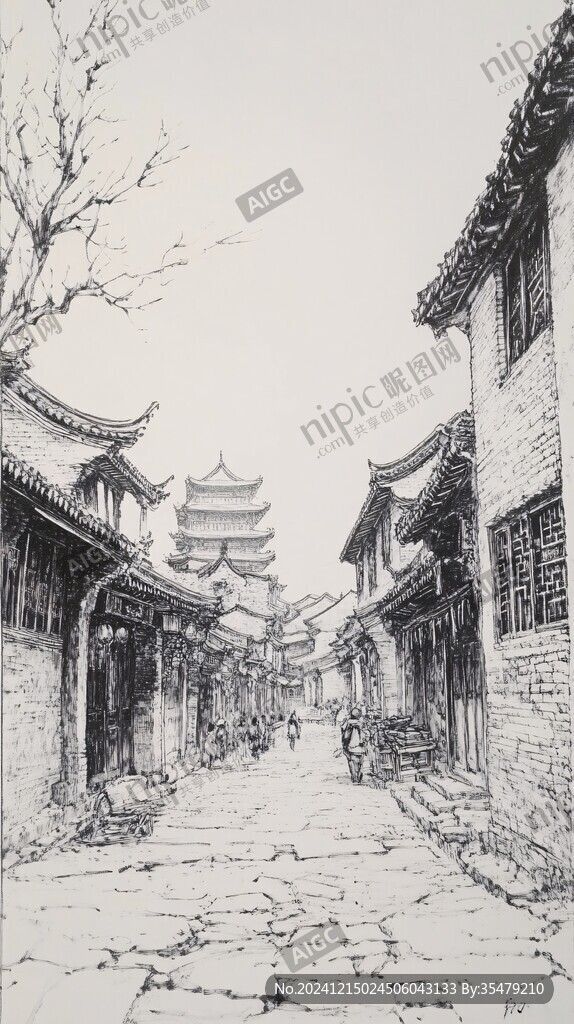 古街手绘