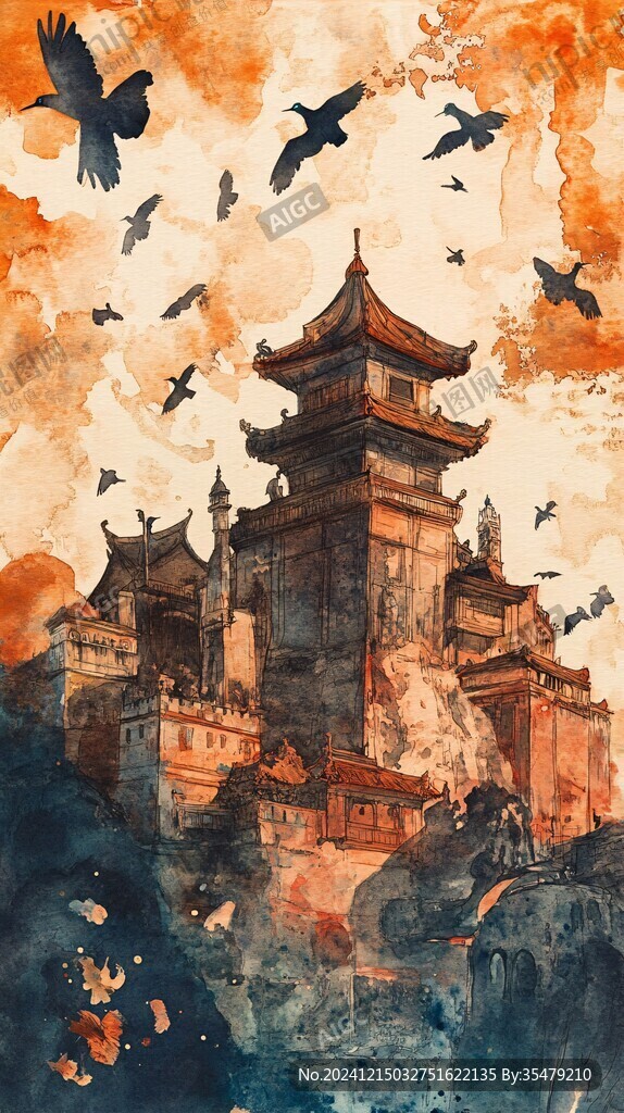 鸡鸣阁插画