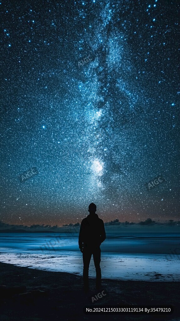 星辰大海男孩背影