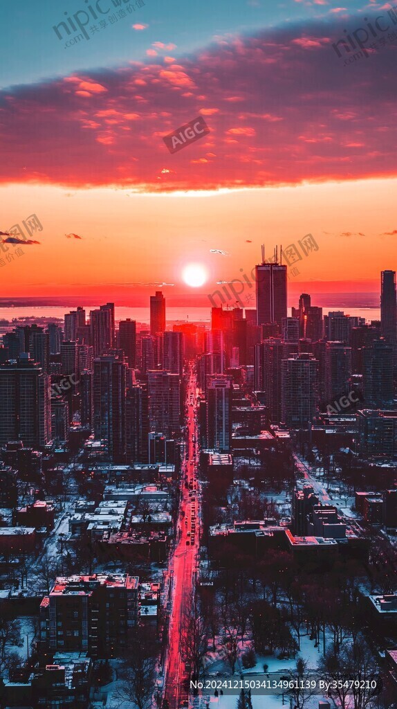 雪后夕阳
