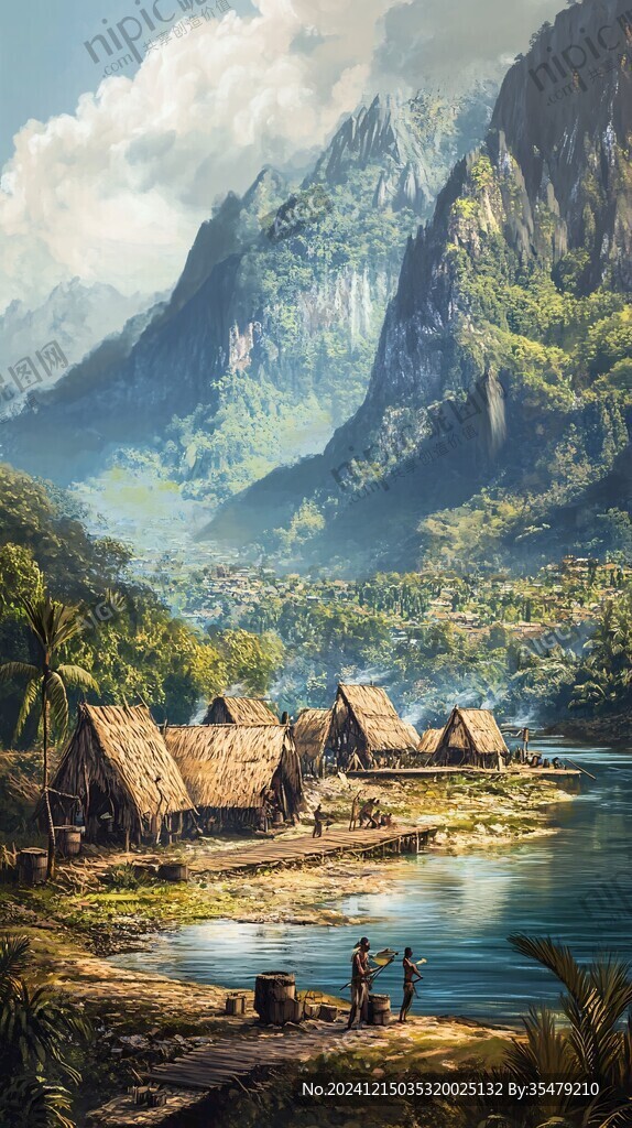 原始部落生活场景