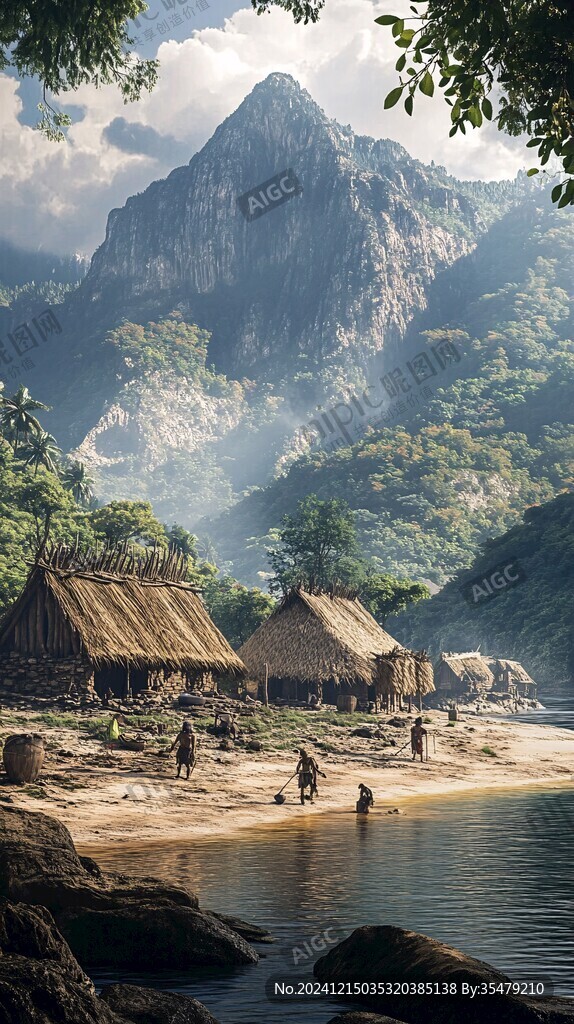原始部落生活场景