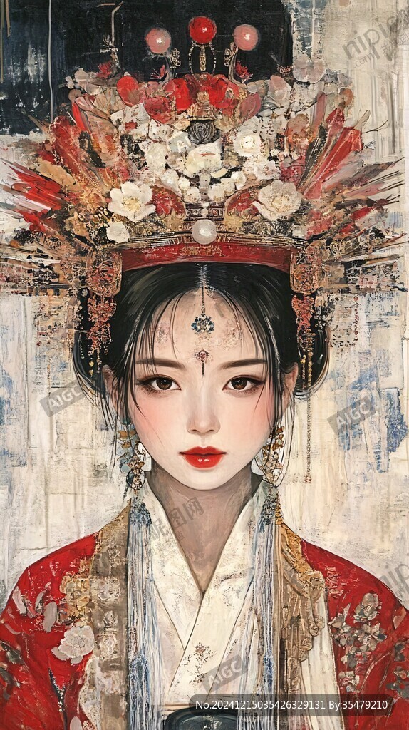 古风头饰插画