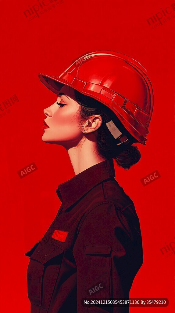 女石油工人速写