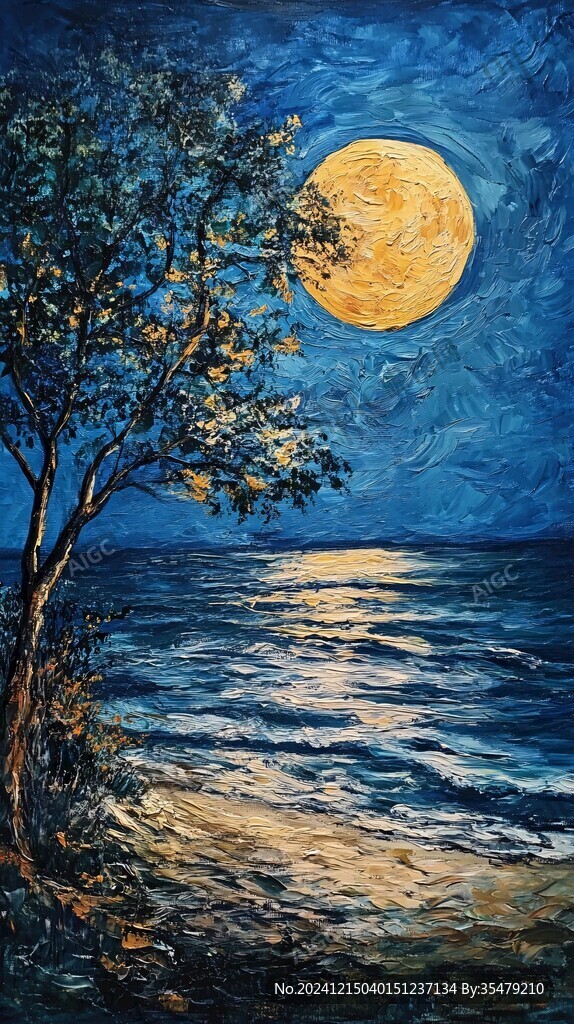 月夜油画