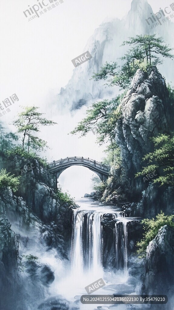 3d工笔山水图