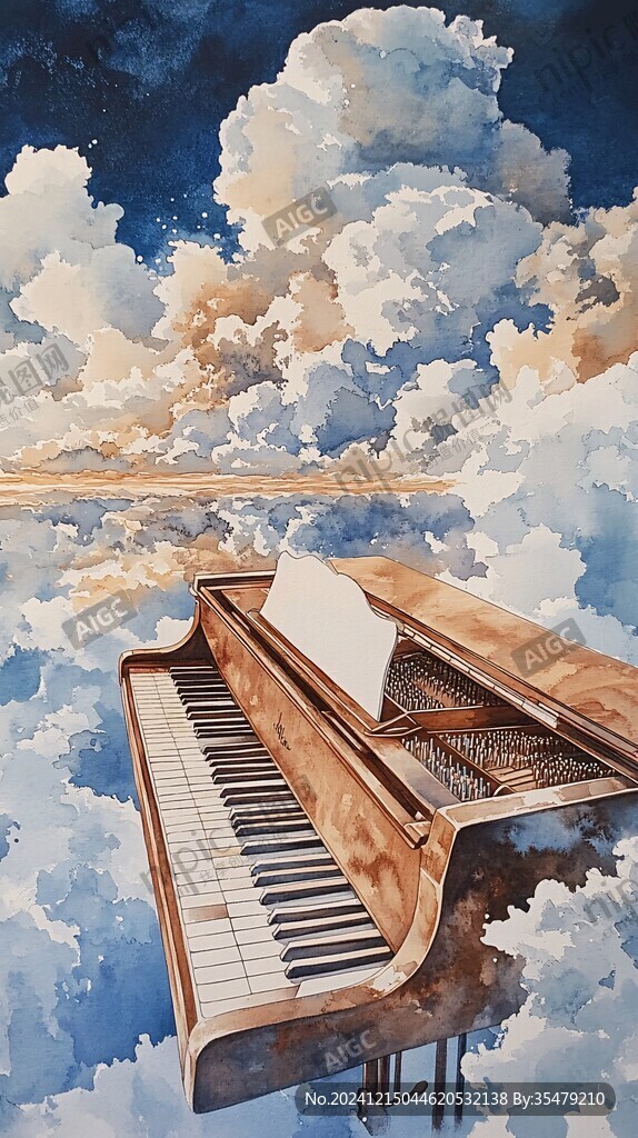 钢琴插画