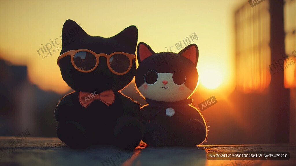 黄昏下的猫咪