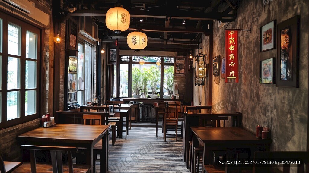 复古文化餐厅内景环境