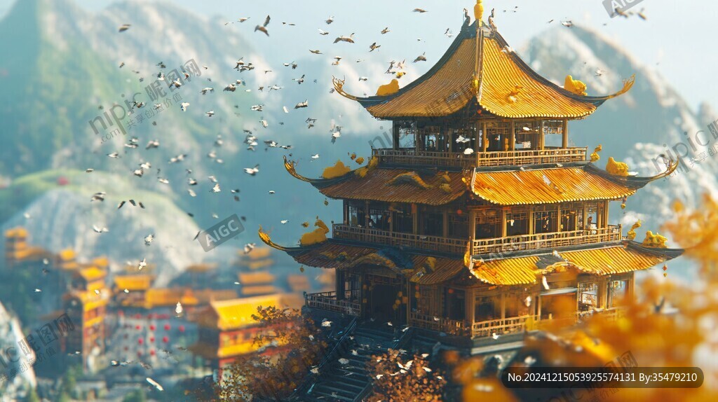 宫殿楼阁仙境仙人大殿