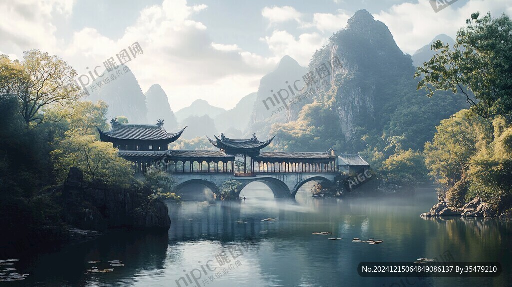 古风山水场景