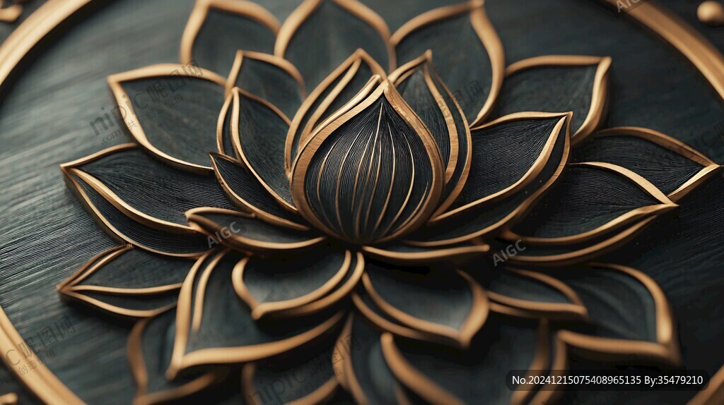 莲花烫金素材