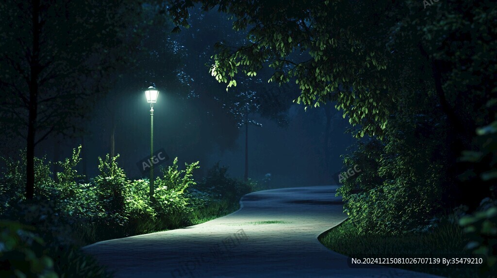 夜晚的绿道