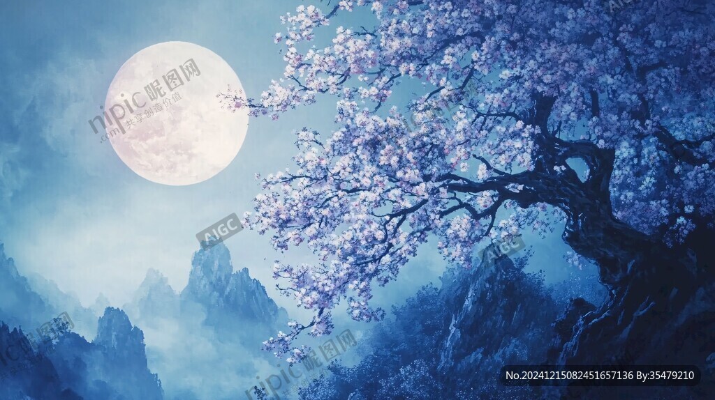 月夜桃花