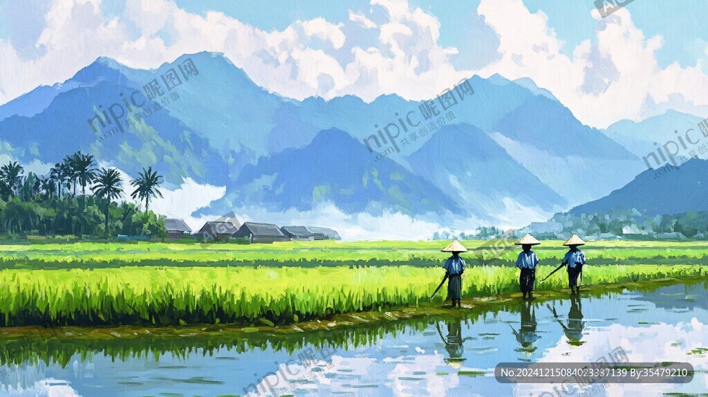稻田鱼插画