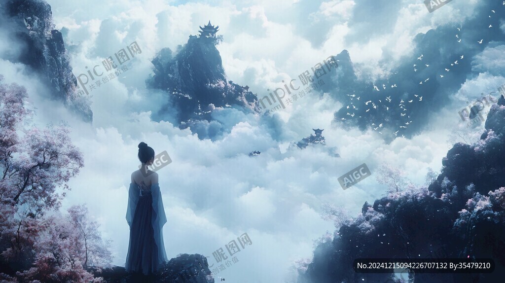 古风人像水墨山水