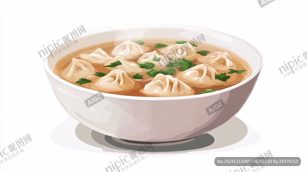 馄饨面插画