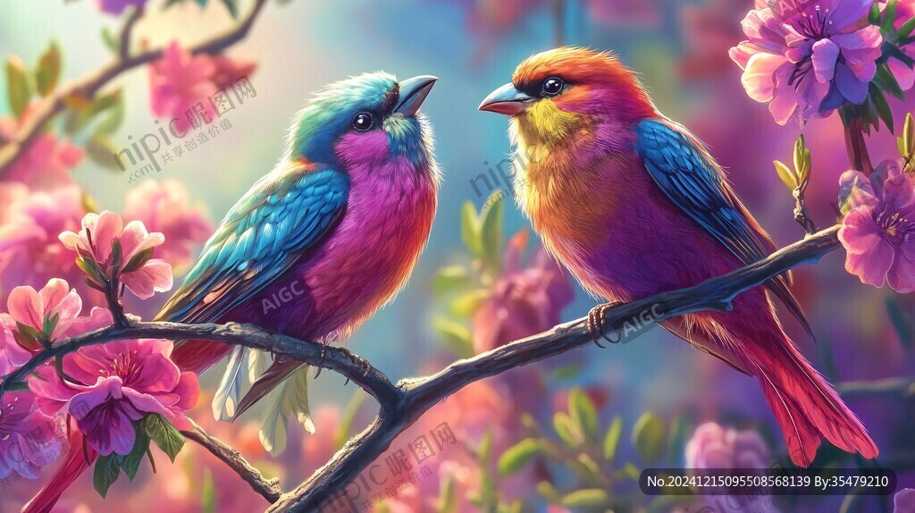 相思鸟插画