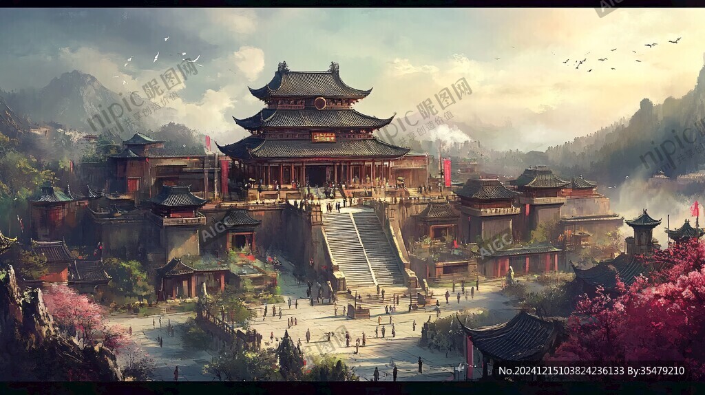 宫殿楼阁仙境仙人大殿