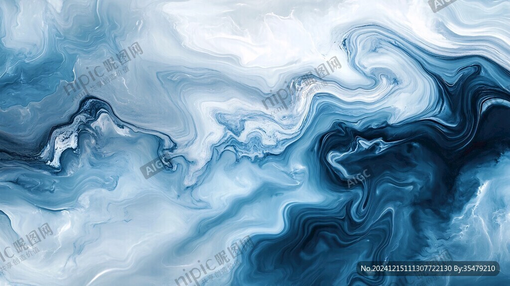 渐变抽象流体装饰画