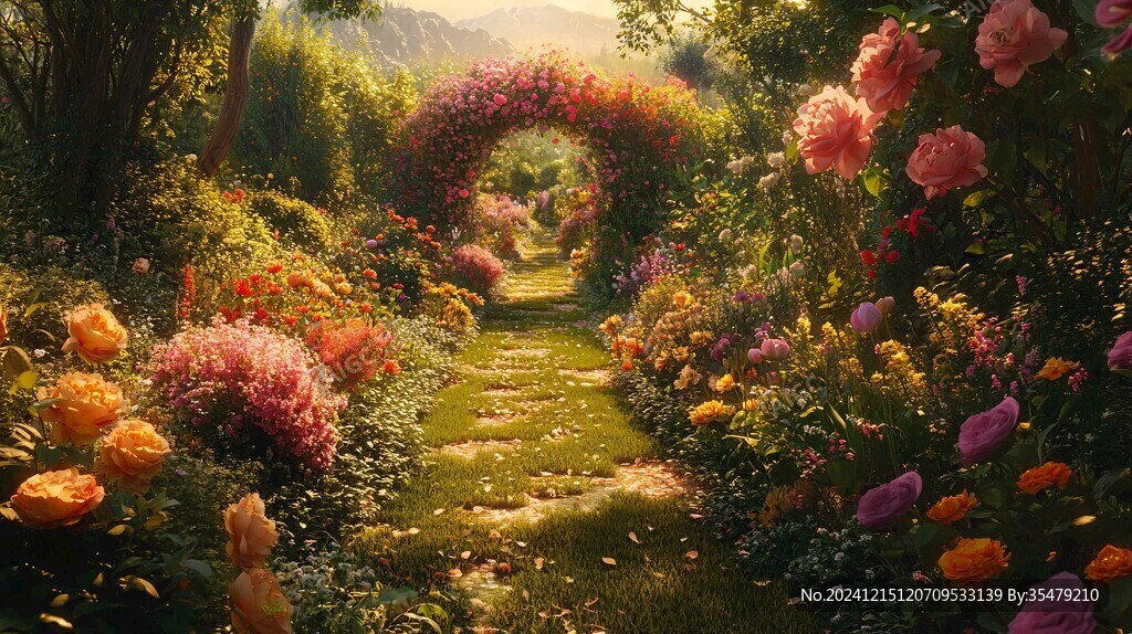 唯美梦幻花田场景