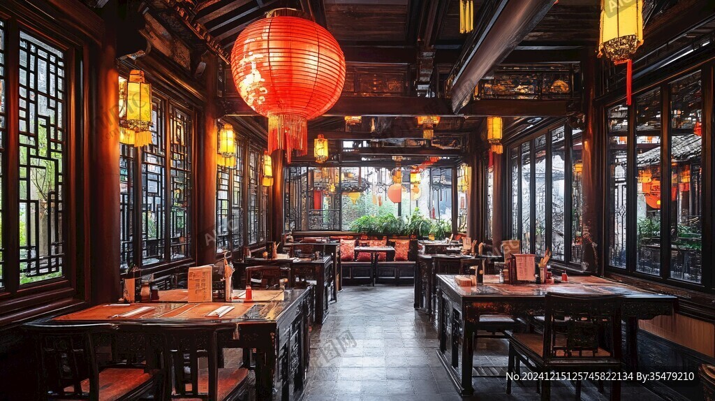 传统中式建筑饭厅