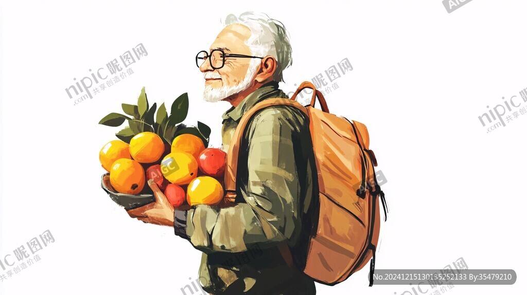 耙耙柑包装人物插画