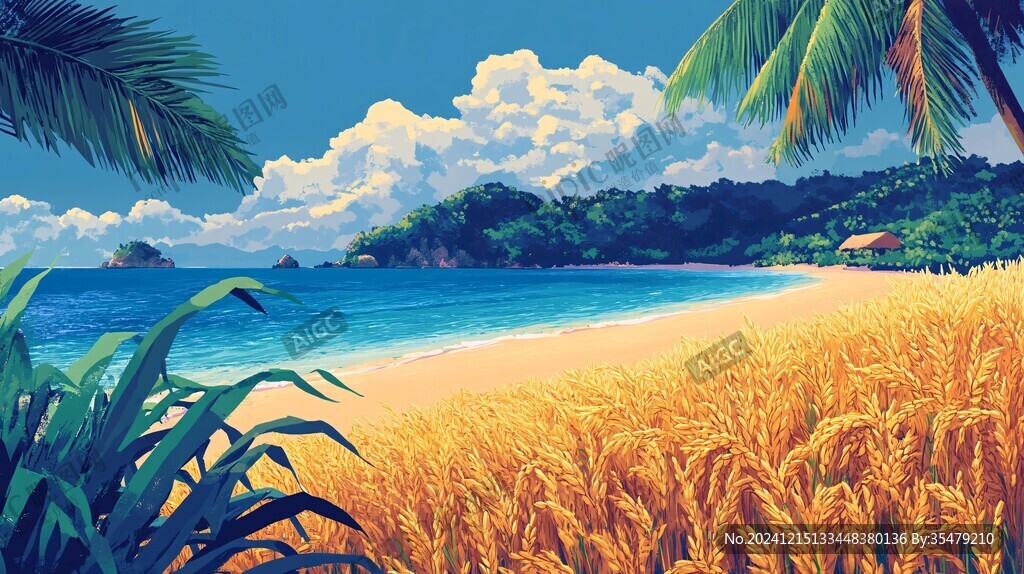 海边风景插画
