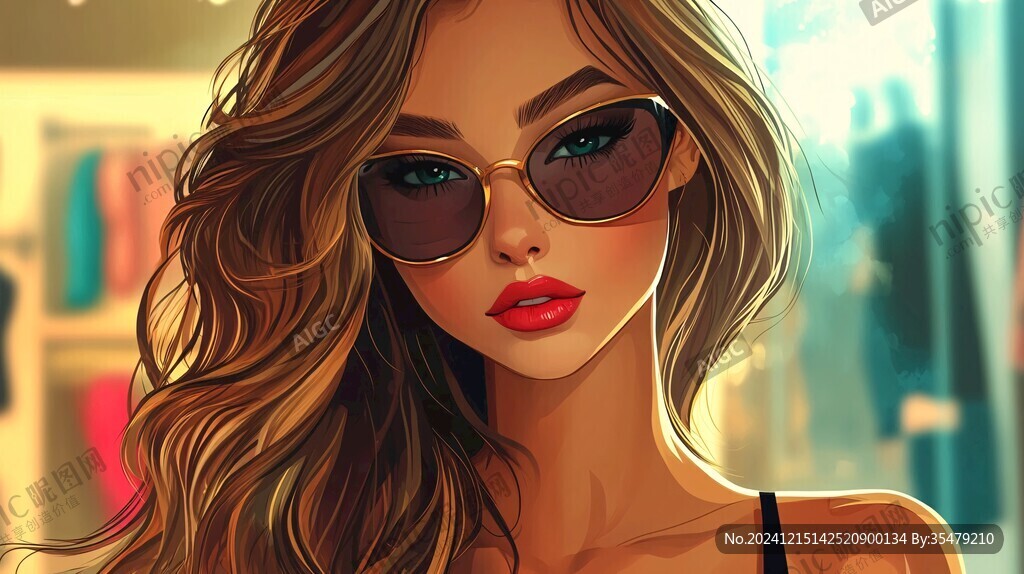 美女潮流插画