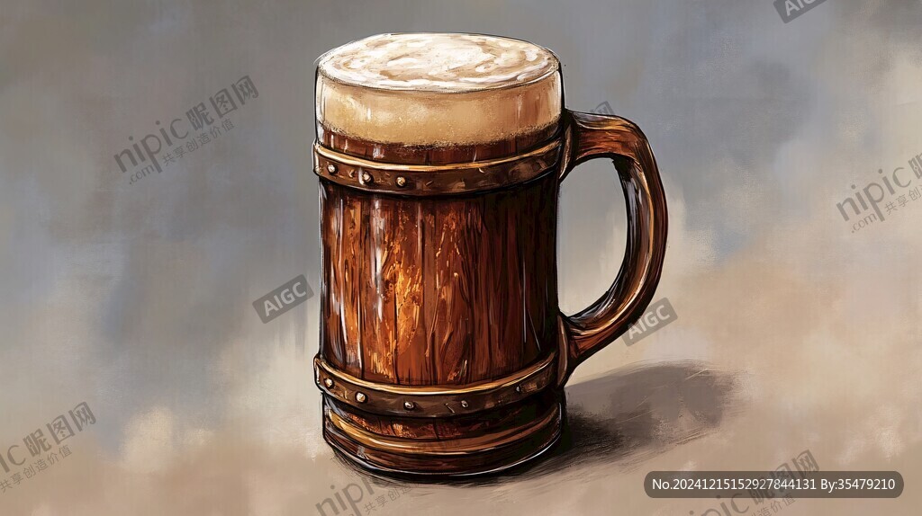 啤酒杯插画
