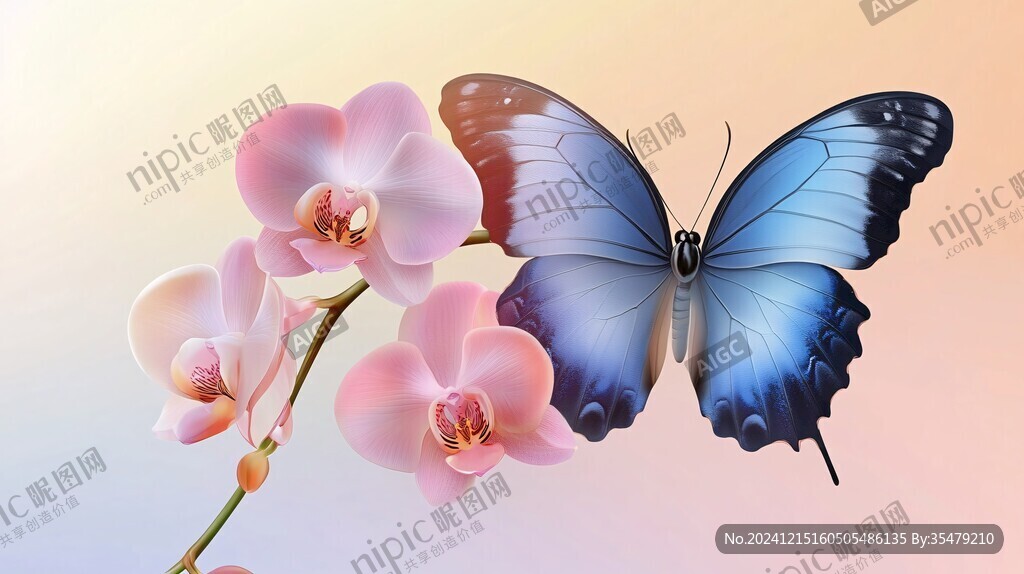 唯美花卉蝶恋花