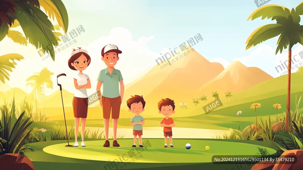 一家人插画