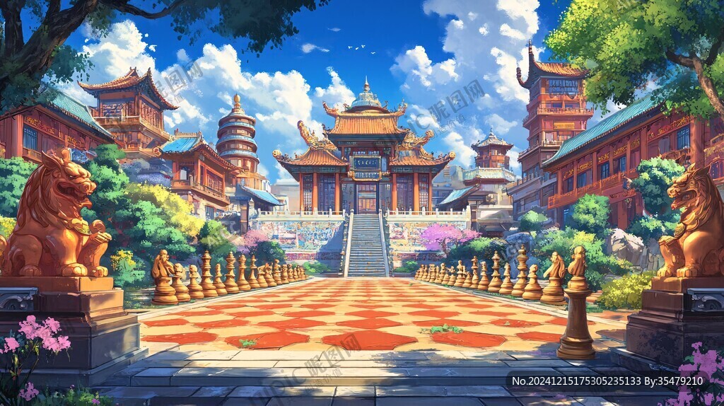宏大寺庙场景