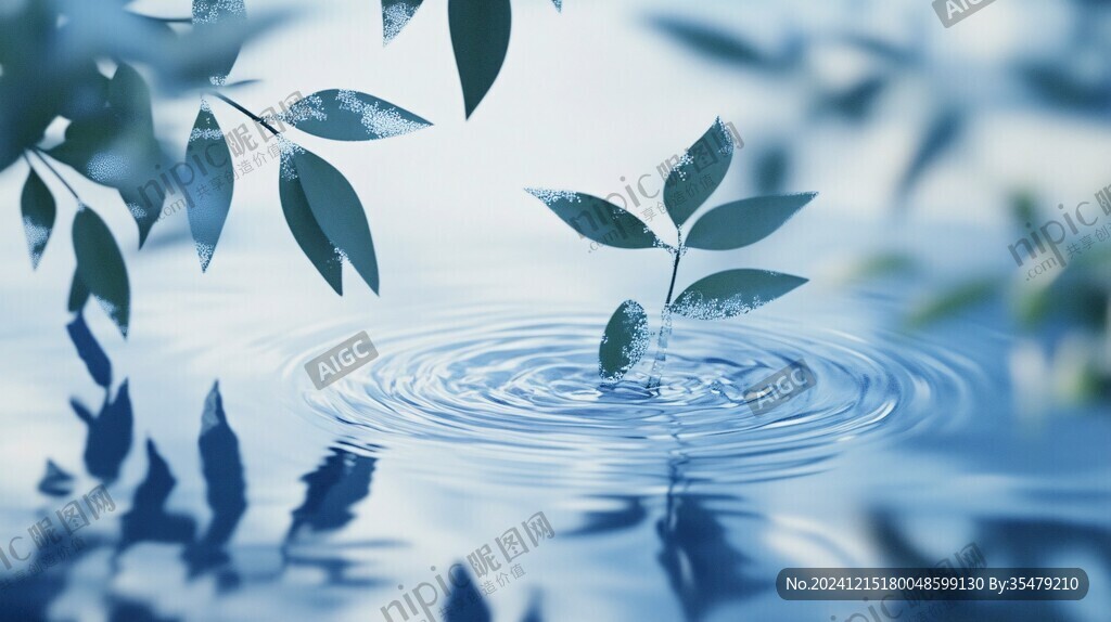 水面上的枝叶