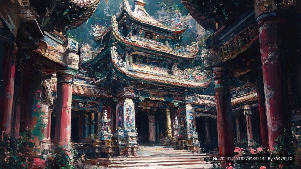 宫殿楼阁仙境仙人大殿