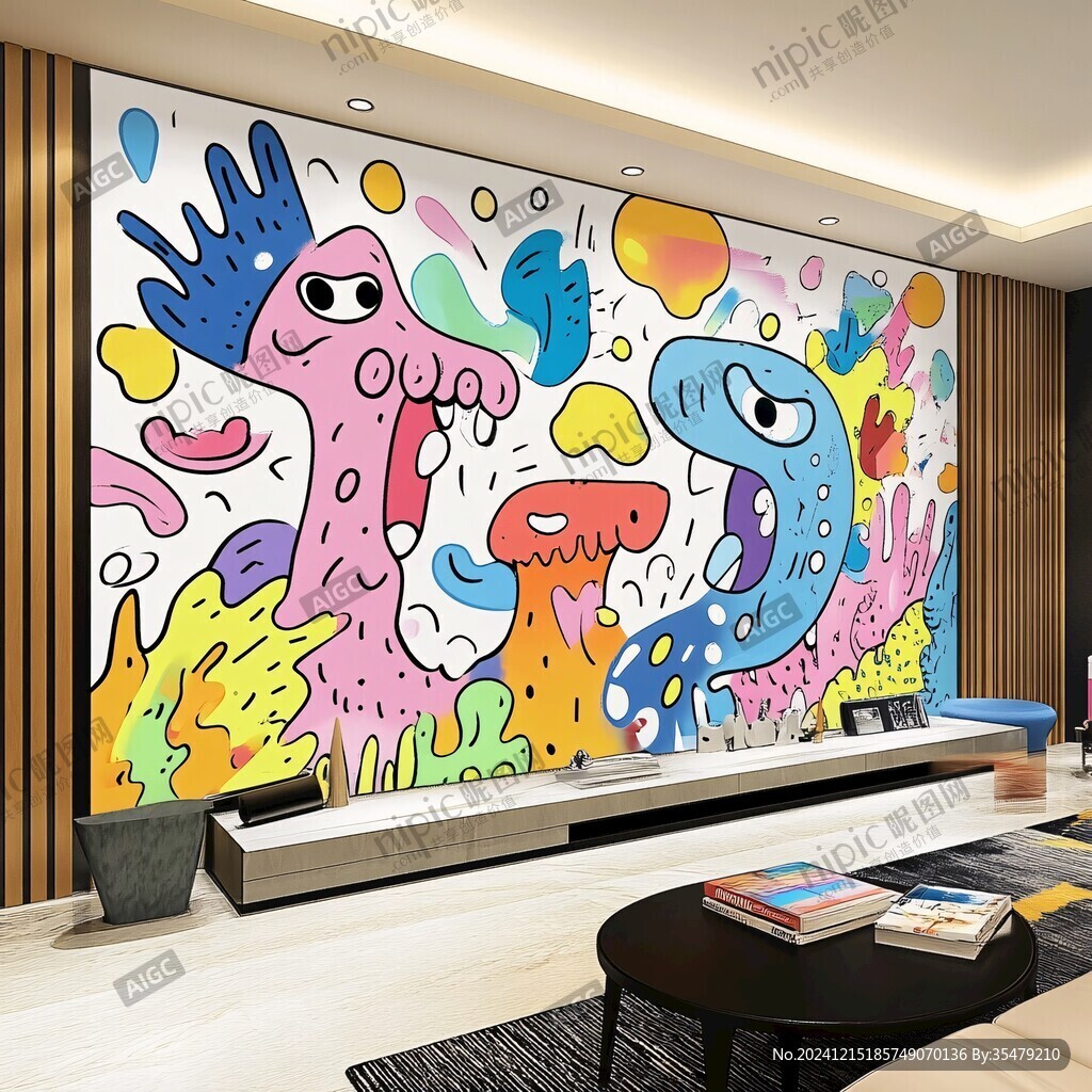 卡通章鱼壁画