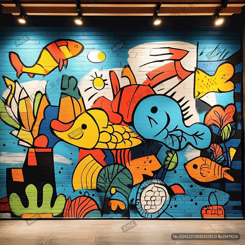 鱼餐馆壁画