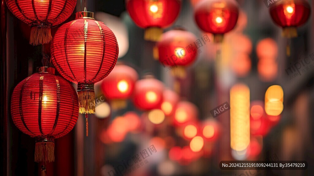 喜庆场景灯笼密布