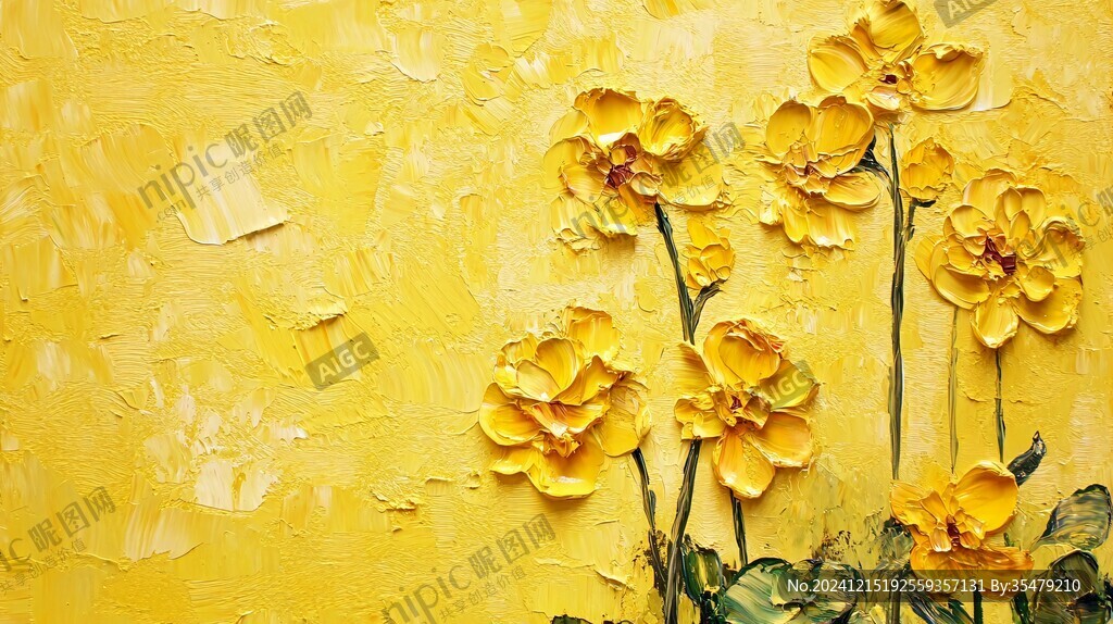 金银杏油画涂鸦壁纸