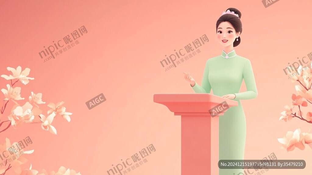 演讲人物插画