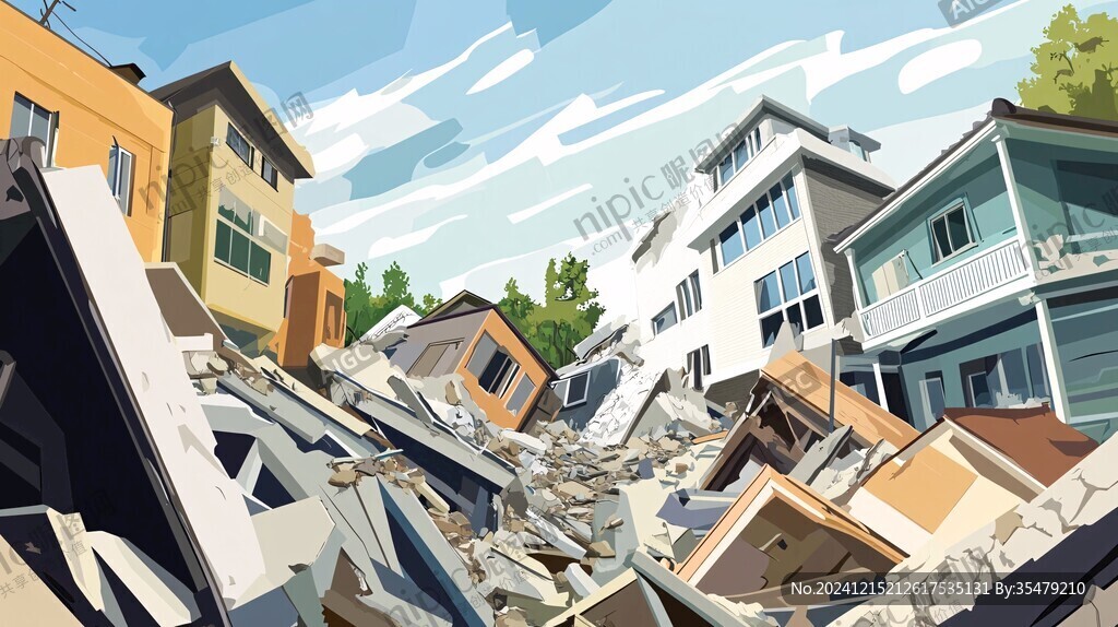 地震插画