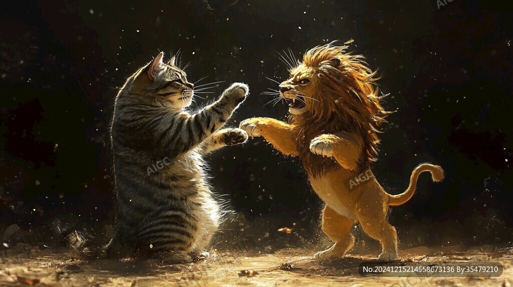 打架的小猫
